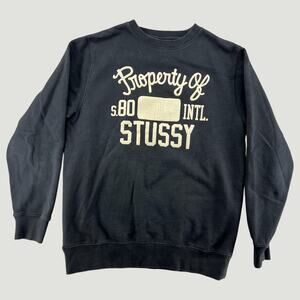 Stussy Property Of International Crewneck Sweatshirt Black Men’s Medium